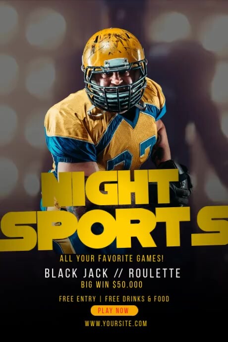 Brown 3d Night Sports Poster เทมเพลต | PosterMyWall