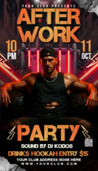 Brown 3d Party Flyer Business Card template