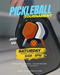 Brown 3d Pickleball Tournament Instagram Portrait template