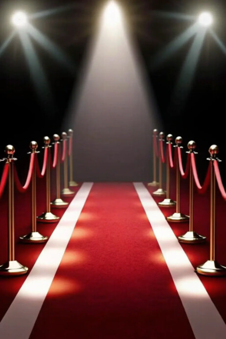 Brown 3d Red Carpet Spotlight Poster Cartaz template