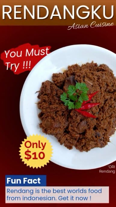 Design Rendang Copy of Brown 3d Rendang Best Food Reel Instagram | PosterMyWall