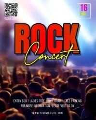 Brown 3d Rock Concert Instagram Portrait template