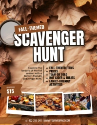 Brown 3d Seasonal Scavenger Hunt Flyer (us Letter) template