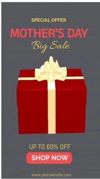 Brown 3d Special Offer Mother's Day Big Sale  Digital Display (9:16) template