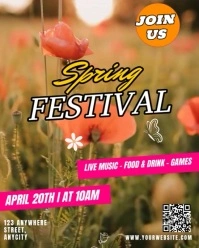 Brown 3d Spring Festival Instagram Portrait template