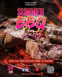 Brown 3d Summer Bbq Party Instagram Portrait template