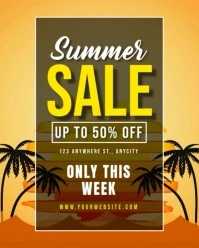 Brown 3d Summer Sale Instagram Portrait template