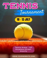 Brown 3d Tennis Tournament Instagram Portrait template