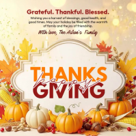Brown 3d Thanksgiving Day Square (1:1) template