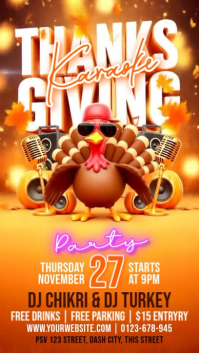 Orange Thanksgiving Karaoke Party История на Instagram Template