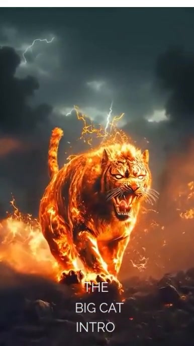 Brown 3d Tiger Intro Instagram Reel Template | PosterMyWall