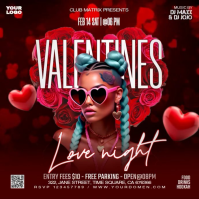 Brown 3d Valentines Love Night  Instagram Post Instagram-Beitrag template