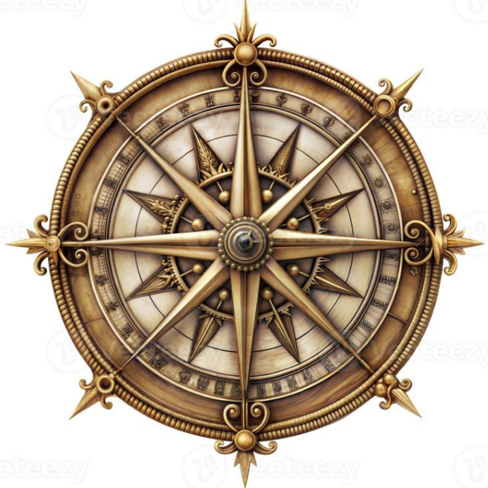 Brown 3d Vintage Ornate Compass Rose Illustration Instagram Post ...