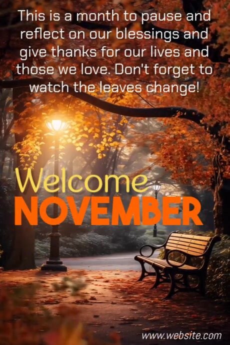 Brown 3d Welcome November Poster Template | PosterMyWall