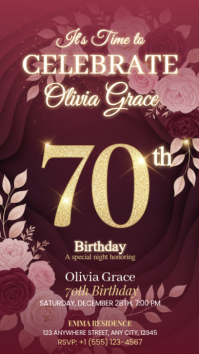 Brown 70th Birthday Celebration Instagram Story Indaba yaku-Instagram template