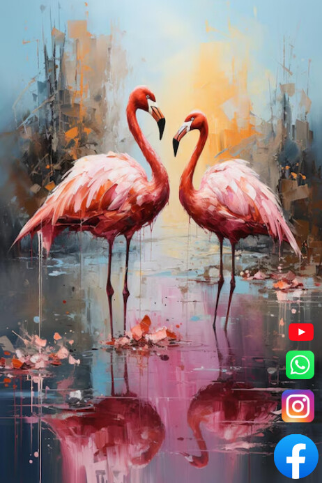 Copy of Brown Abstract Birds Painting Poster | PosterMyWall