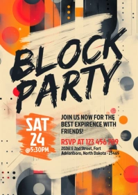 Brown Abstract Block Party A5 template