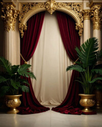 Brown Abstract Royal Curtain Archway  Instagram Portrait template