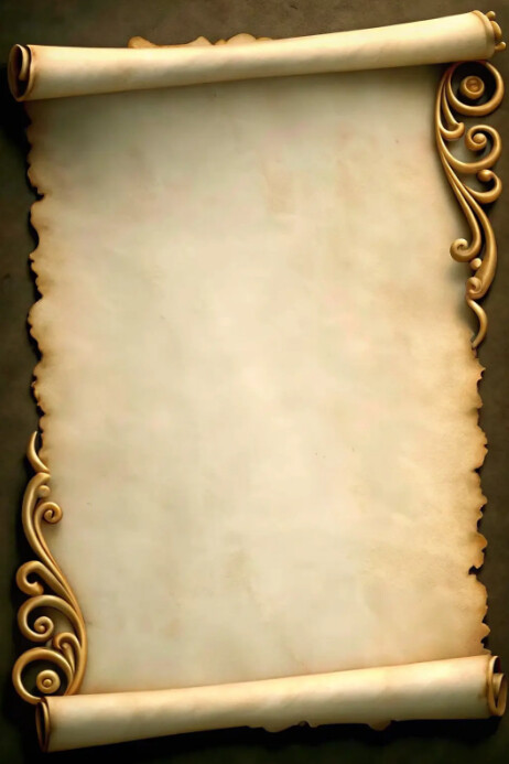 Brown Abstract Royal Scroll Frame  Poster template