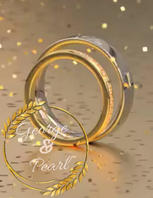 Brown Abstract Wedding Rings Flyer (us Letter) template