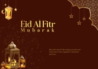 Brown and Gold Islamic Eid Al-Fitr Greeting A5 template