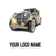 Brown and gray classic car Logo template