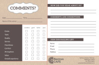 Vintage Restaurant Comment Card Template | PosterMyWall