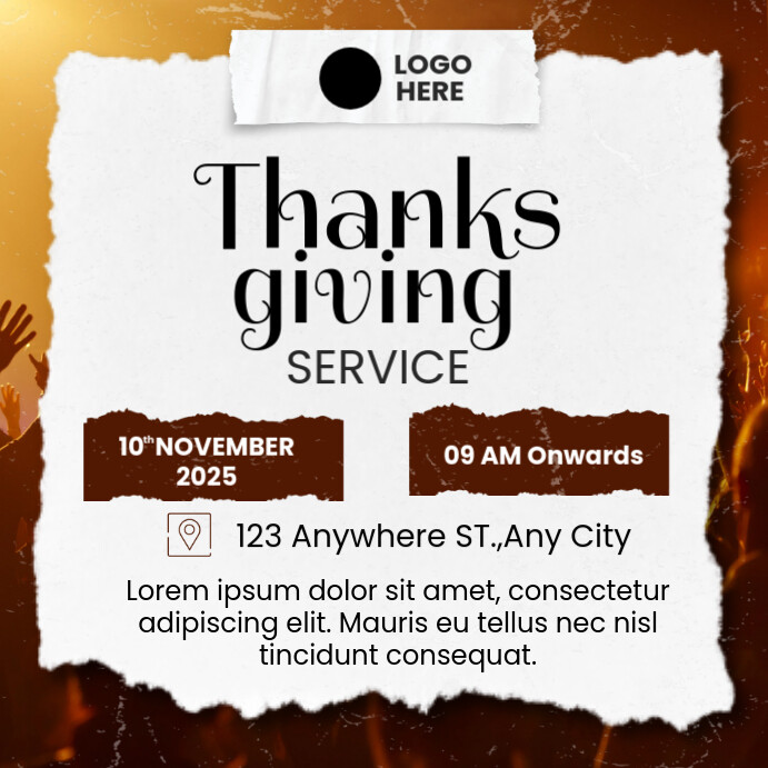 Copy of Brown and White Illustrated Thanks Giving Service Instagram ...