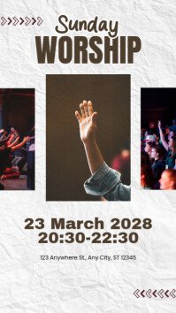 Brown and White Modern Sunday Worship Instagram Story template