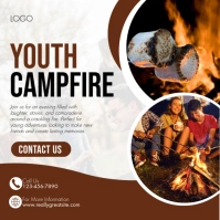 Brown and White Modern Youth Campfire Instagram Post template