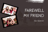 Brown and White Simple Brush Stroke Farewell Card Label template