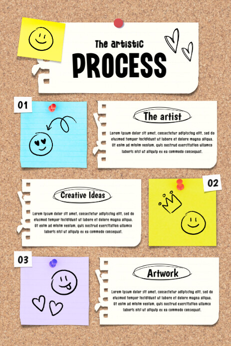 Brown and Yellow Doodle The artistic Process Poster template