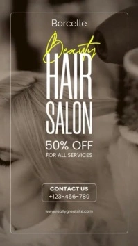 Brown and Yellow Minimalist Hair Salon Promotion Instagram Story template
