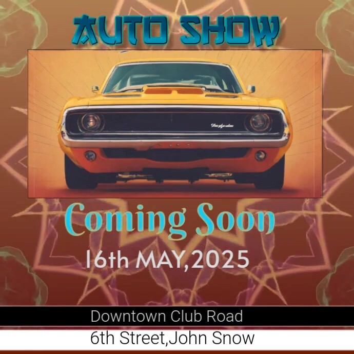 Brown  Auto Show Car Show Automobile Lovers Instagram Post template