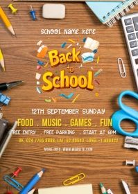 Brown  Back To School  A6 template