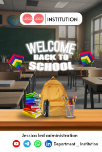 Brown Back to School Poster Template