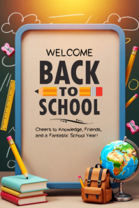Brown Back to School Poster template