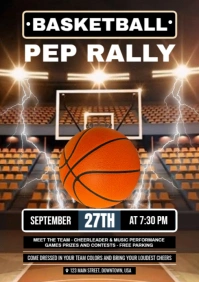 Brown Basketball Poster A4 template