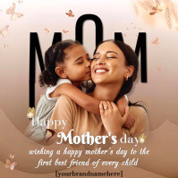 Marron Brown Beautiful Happy Mother's Day Poster Template | Editable Design For Brands & Social Media" Inst Instagram Post