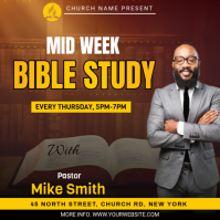 Brown Bible Study Event Logo template