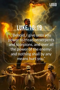 Brown Biblical Inspiration Poster Video. I Give You Power – Luke 10:19 Spiritual Warfare Victory Vid template