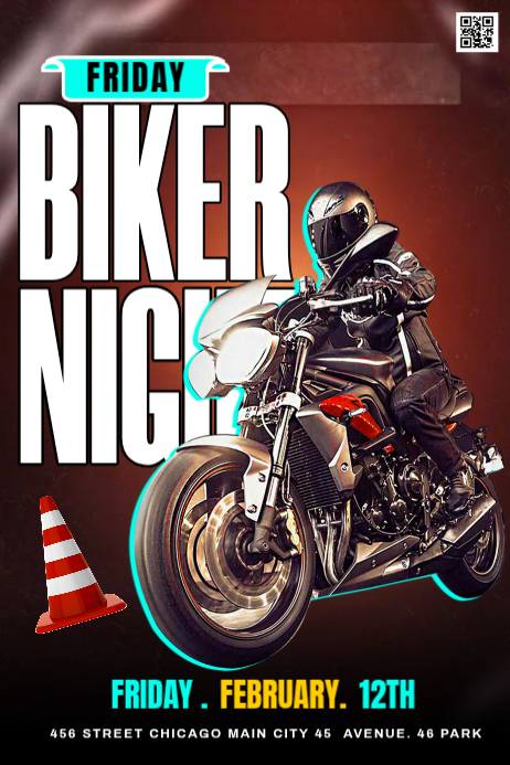 Modèle Brown Biker Night Event Poster | PosterMyWall