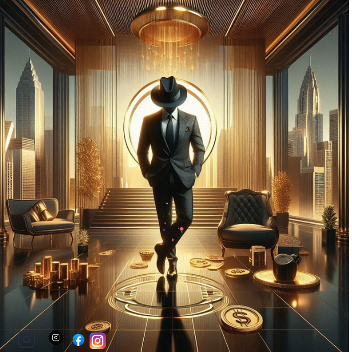 Brown Billionaire Casino  Album Cover template