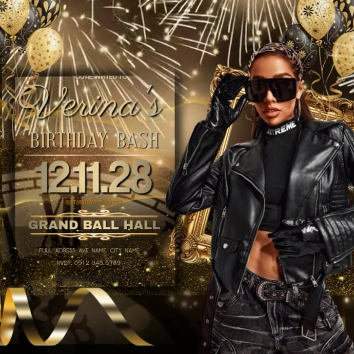 Brown Birthday Bash Instagram Post Video Template | PosterMyWall