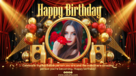 Brown Birthday Celebration Digital Display template