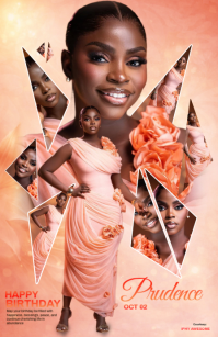 Brown Birthday Celebration Half Page Wide template