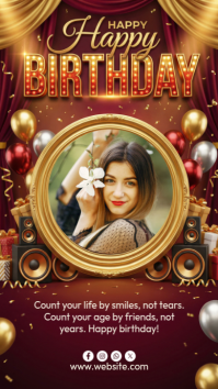Brown Birthday Celebration Instagram Story template