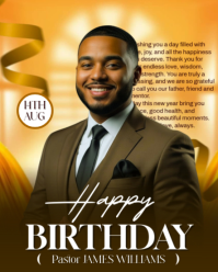 Brown Birthday Poster Instagram Portrait template