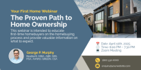 Brown Blue Professional First Home Buyer Webinar Eventbrite Banner template