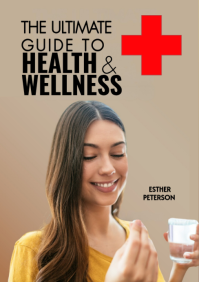 Brown Book cover on  Health and Wellness Guide A5 template